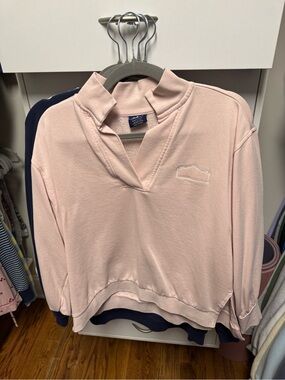 Charles River Apparel Pale Pink Notch-Neck Pullover